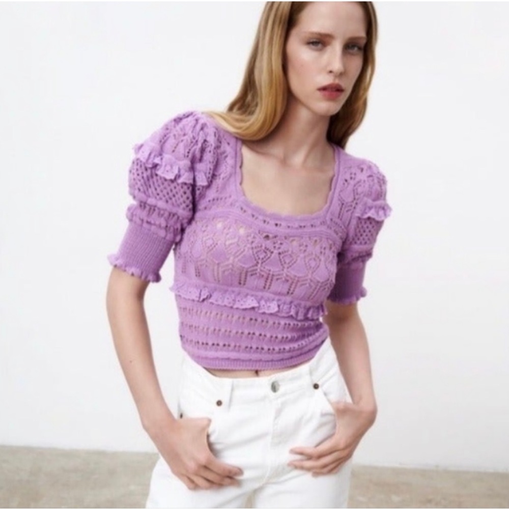 NWT ZARA Crochet top 💜